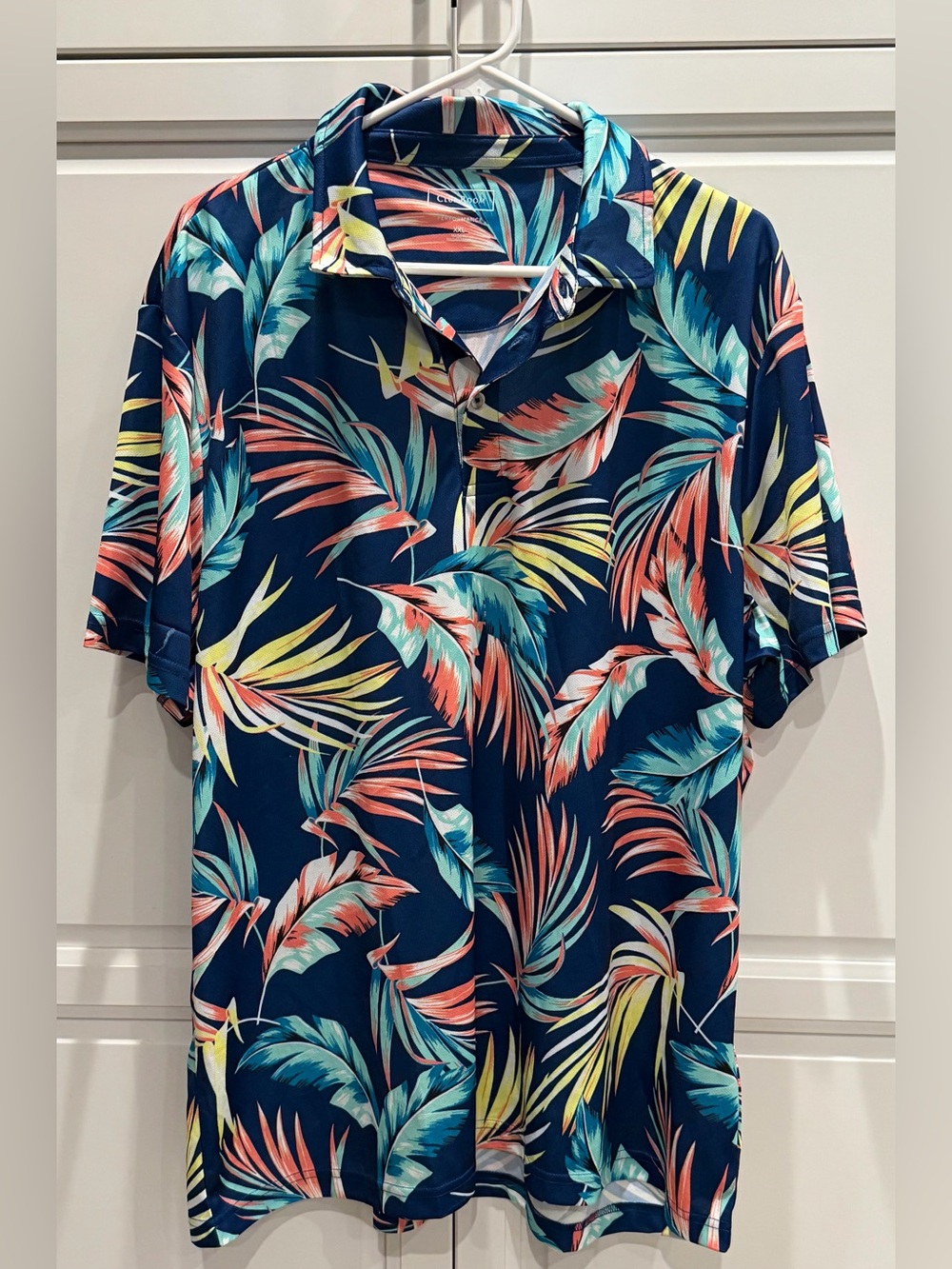 Mens Club Room Performance Fit Tropical Print Polo Shirt 🌴 Size-XXL